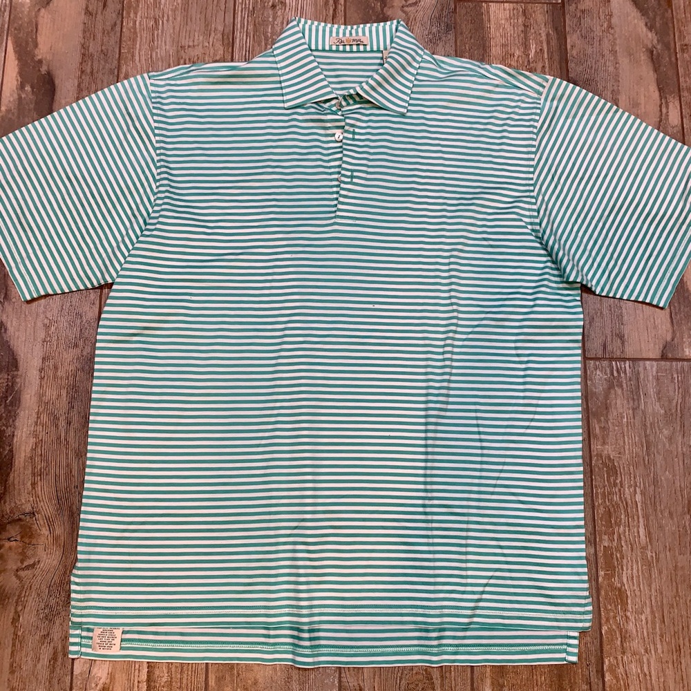 Peter Millar Striped Polo Shirt L